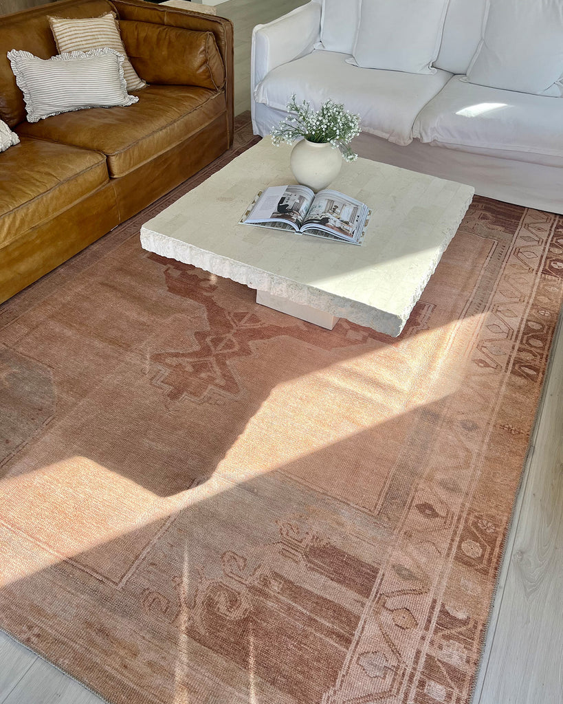 Feliza Cream and Rust Medallion Washable Rug