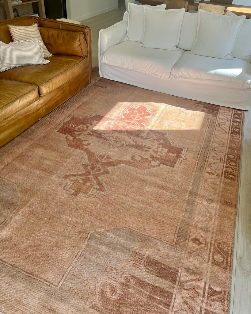 Feliza Cream and Rust Medallion Washable Rug