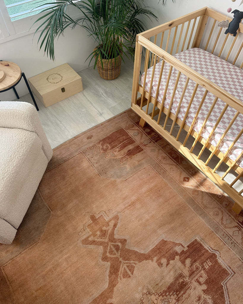 Feliza Cream and Rust Medallion Washable Rug