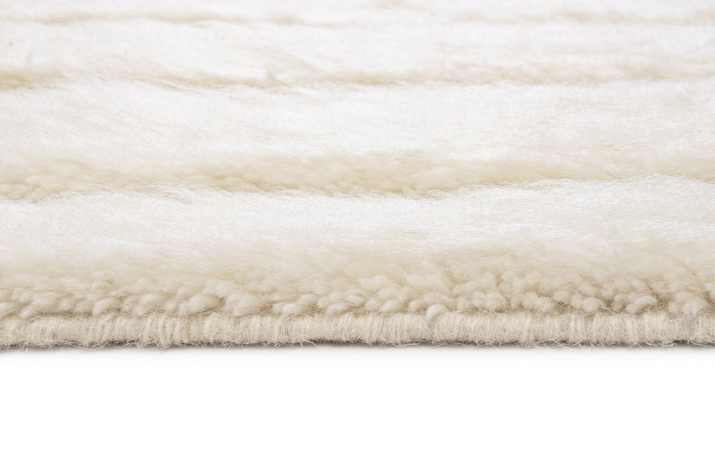 Fontana Ivory Abstract Textured Wool Rug