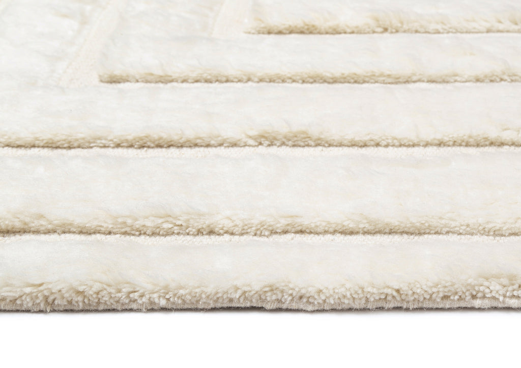 Fontana Ivory Abstract Textured Wool Rug