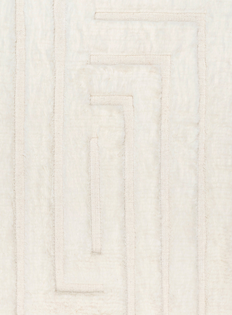 Fontana Ivory Abstract Textured Wool Rug