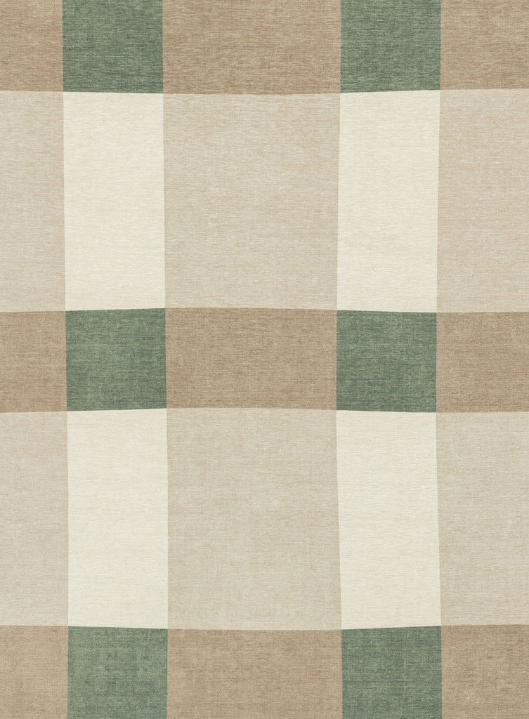 Forio Beige Ivory and Olive Green Checkered Indoor Outdoor Rug