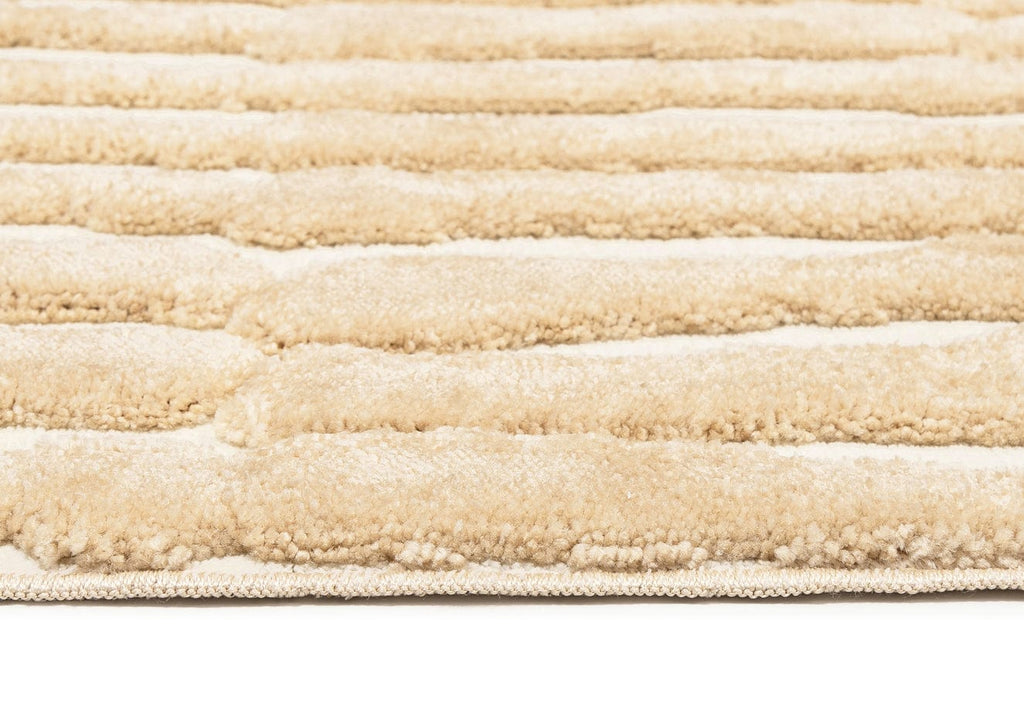 Fritzie Champagne Abstract Striped Rug
