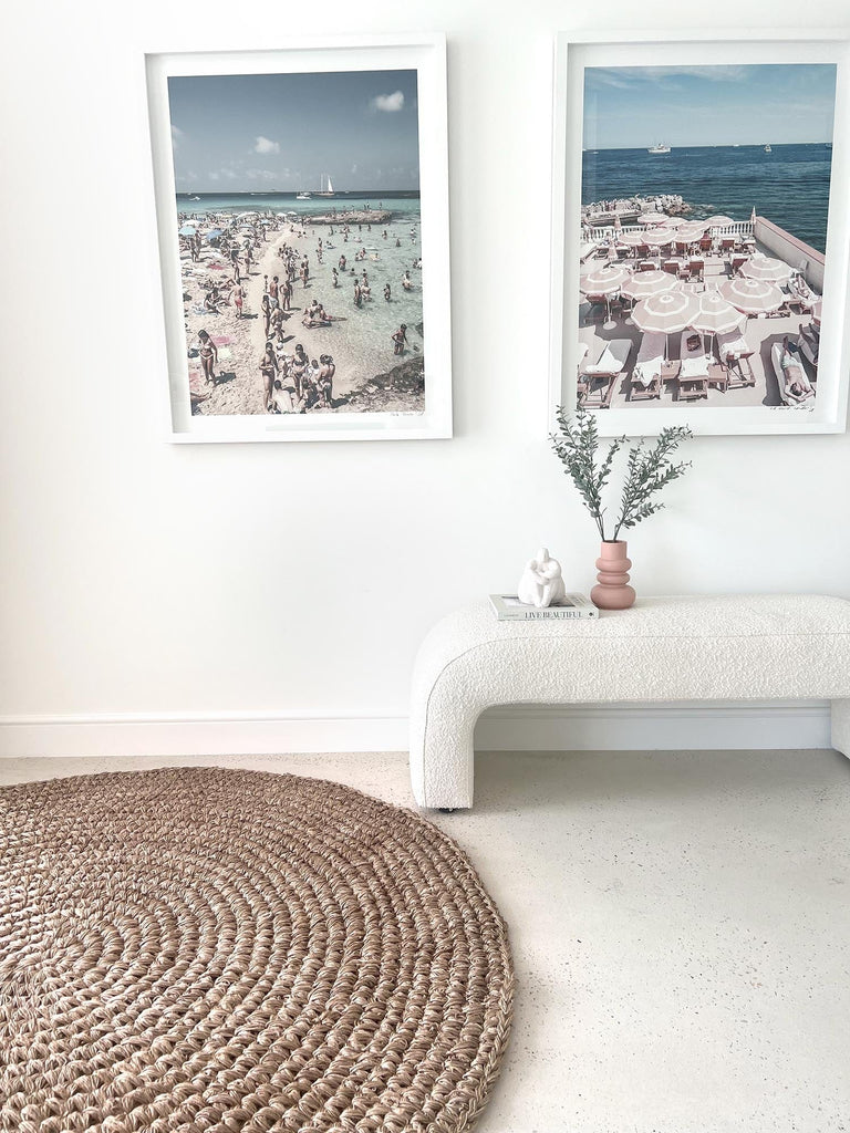 Georgia Natural Brown Crochet Round Jute Rug