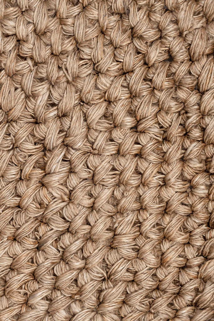 Georgia Natural Brown Crochet Round Jute Rug