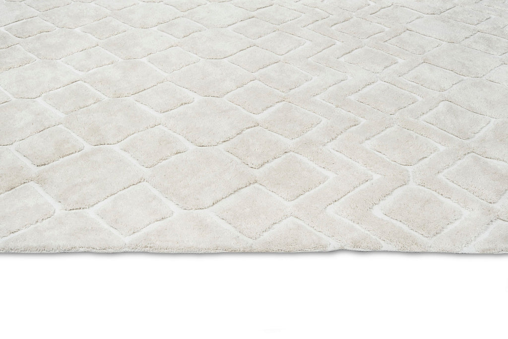 Gia Ivory Diamond Tribal PET Shag Rug