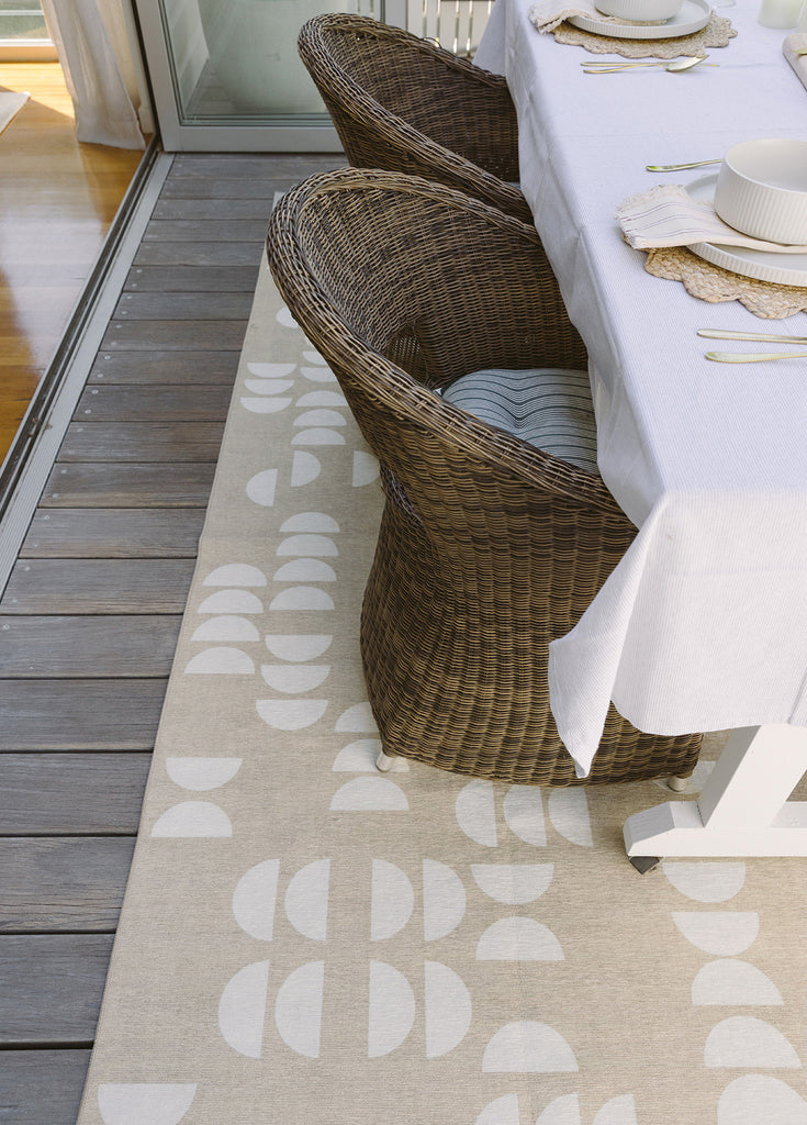 Gianna Beige Ivory Indoor Outdoor Washable Rug