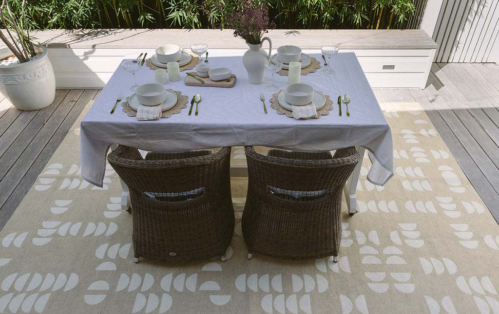 Gianna Beige Ivory Indoor Outdoor Washable Rug