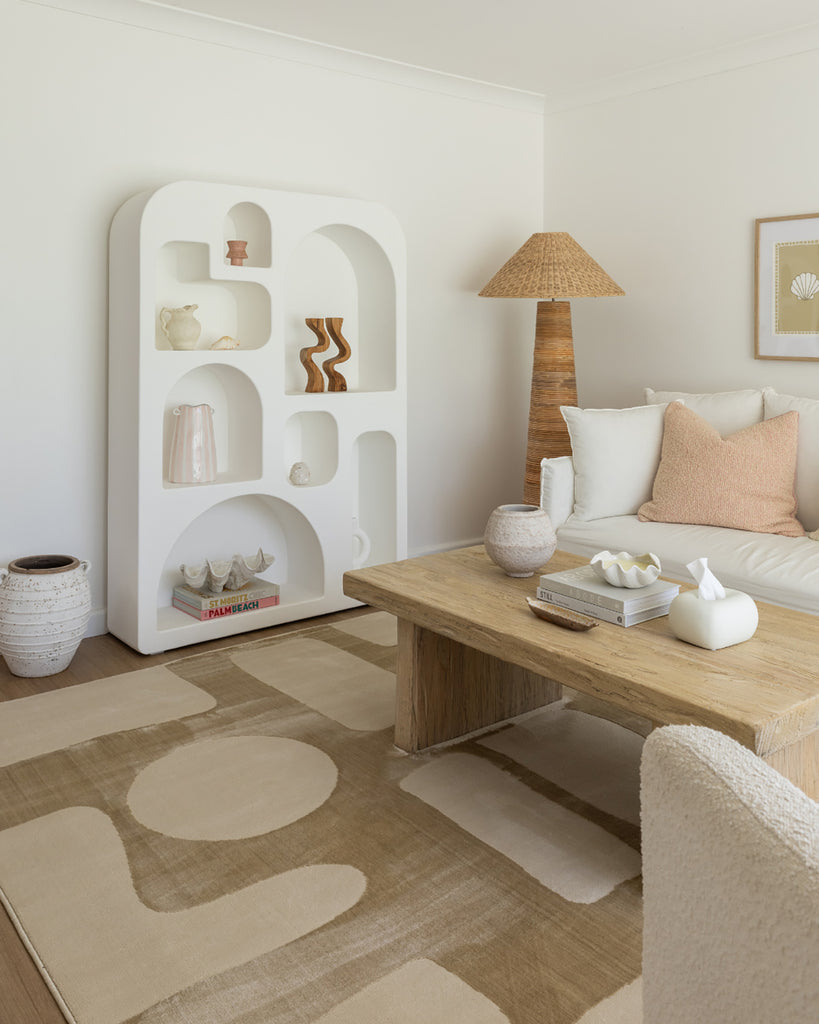 Hadessa Textured Geometric Neutral Washable Rug