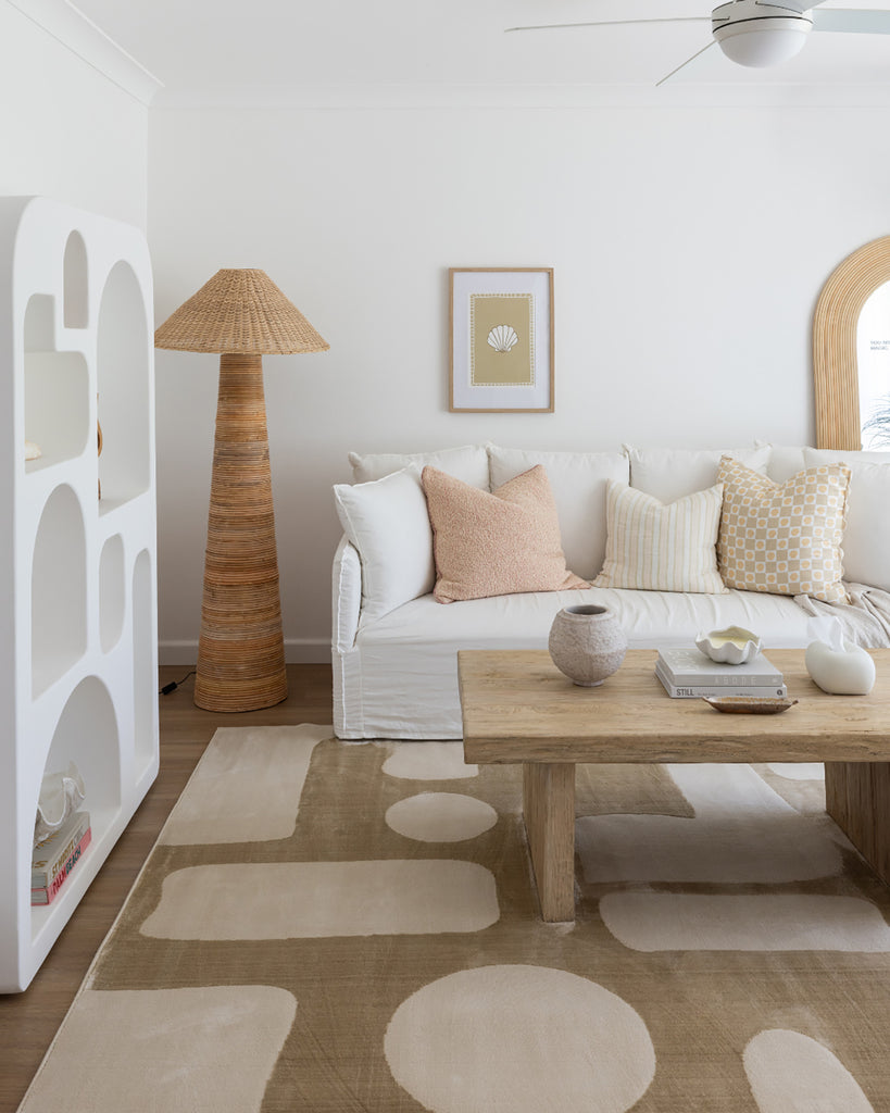 Hadessa Textured Geometric Neutral Washable Rug