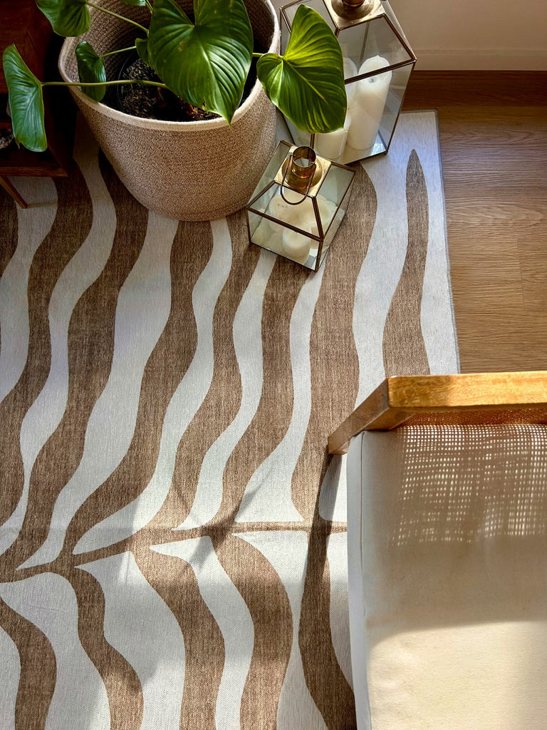 Hanako Beige Cream Indoor Outdoor Washable Rug