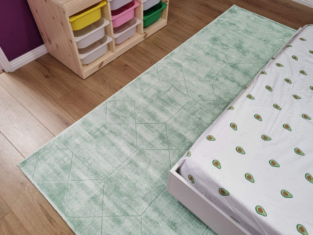 Harley Mint Green Geometric Viscose Rug
