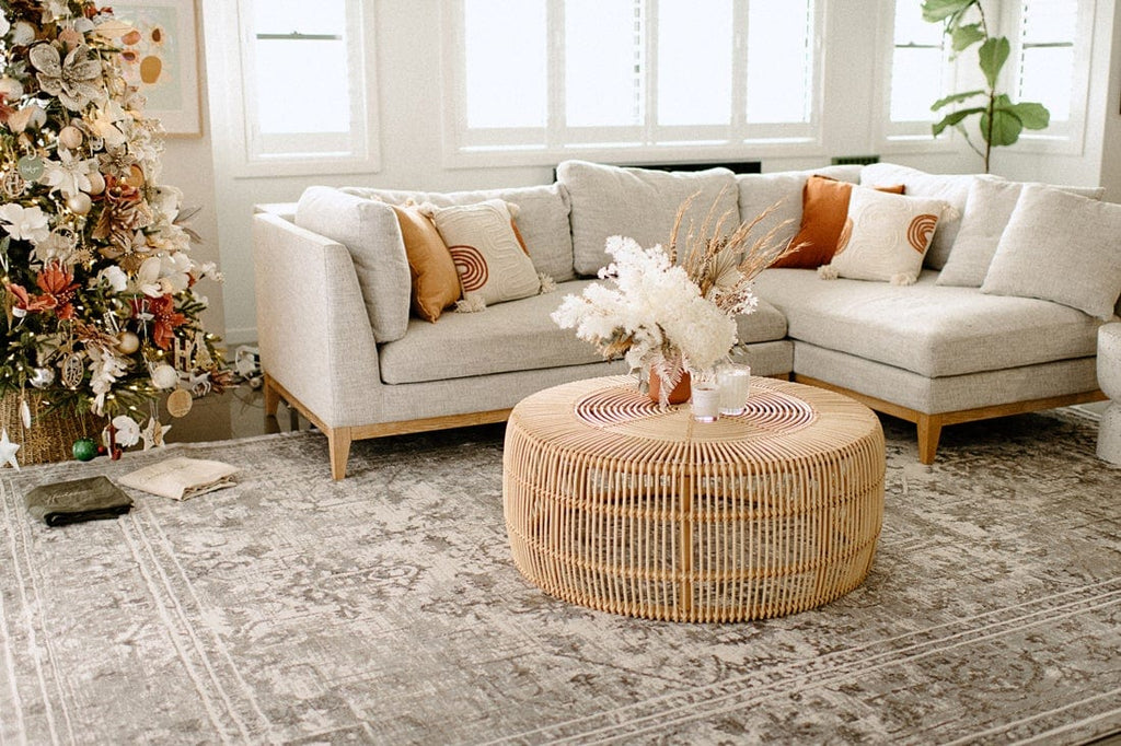 Harriette Ivory and Grey Lustrous Transitional Rug