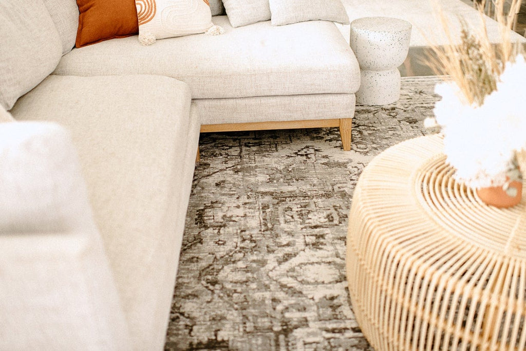 Harriette Ivory and Grey Lustrous Transitional Rug