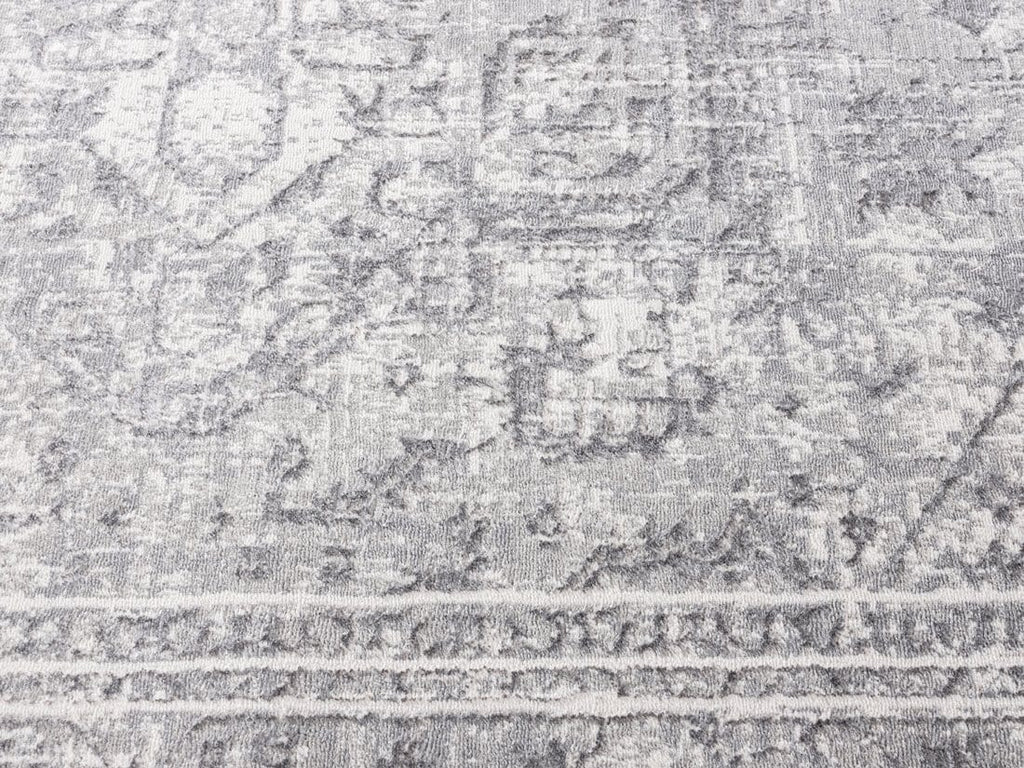 Harriette Ivory and Grey Lustrous Transitional Rug