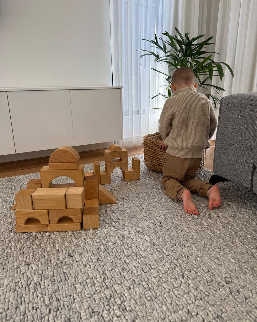 Heather Grey Chunky Wool Rug