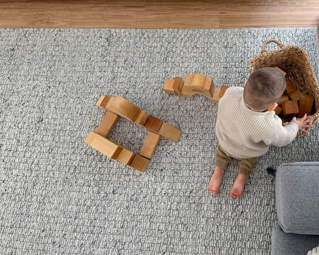 Heather Grey Chunky Wool Rug