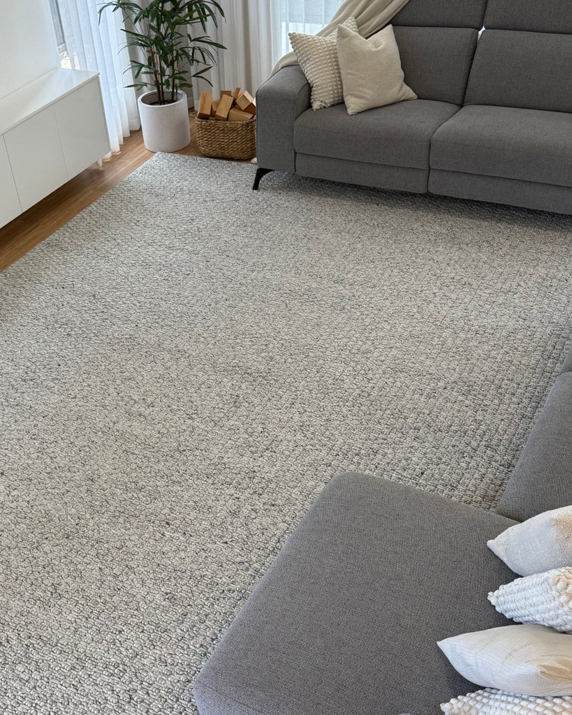 Heather Grey Chunky Wool Rug