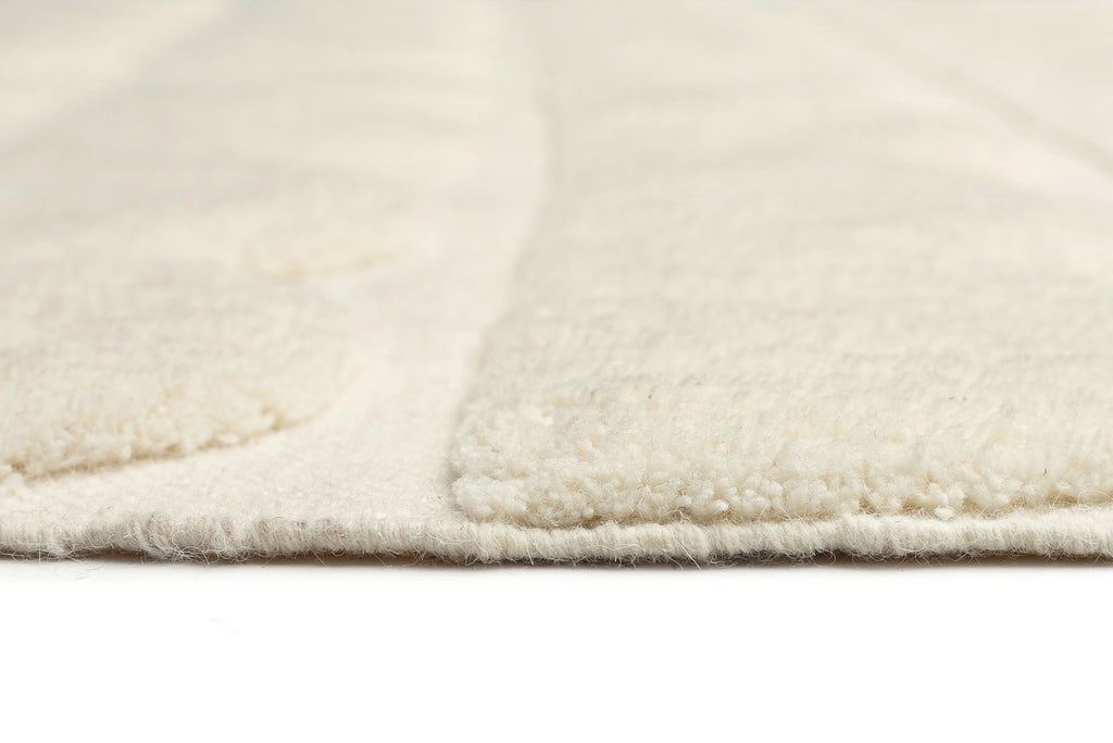 Hikari Ivory Scallop Washable Wool Rug