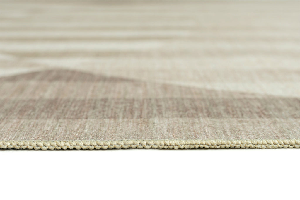 Icarus Soft Sand and Warm Taupe Abstract Circle Indoor Outdoor Rug