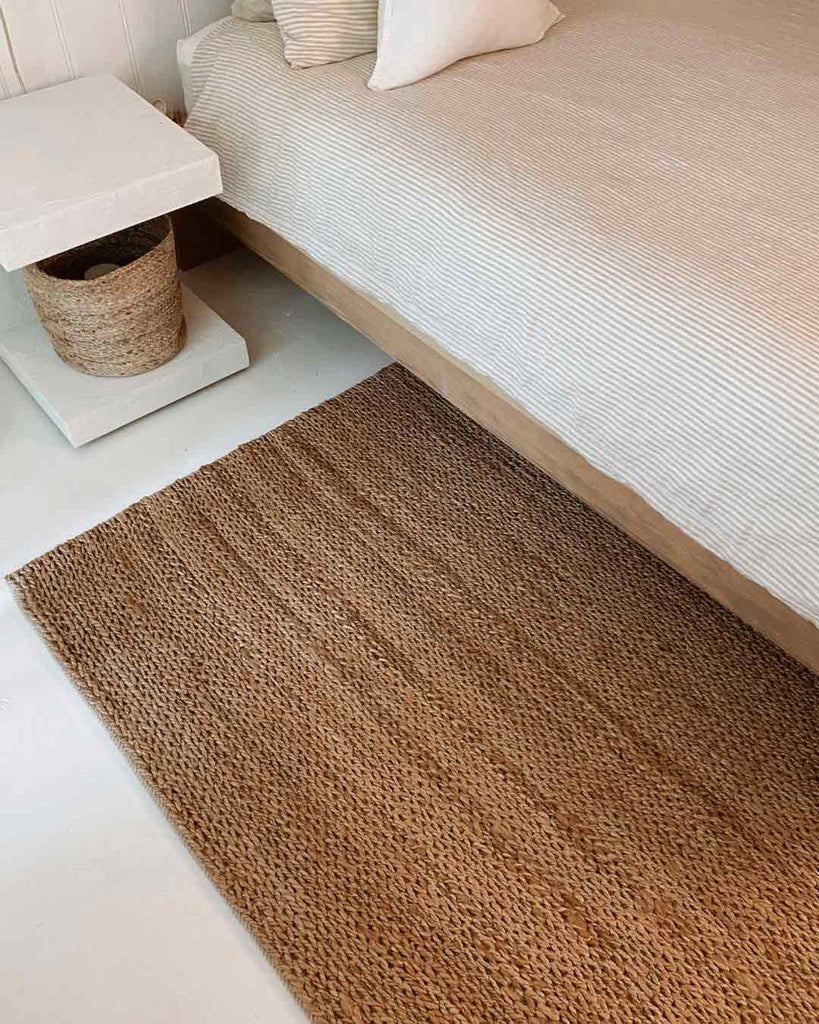 Indigo Natural Tan Braided Jute Rug
