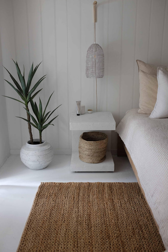 Indigo Natural Tan Braided Jute Rug