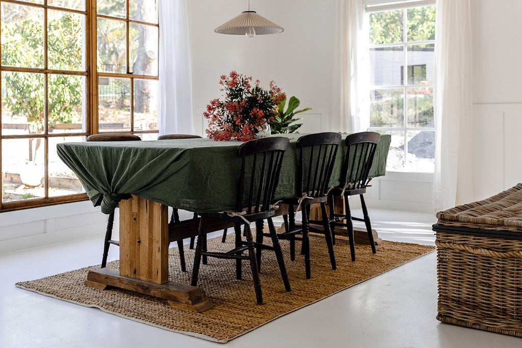 Indigo Natural Tan Braided Jute Rug