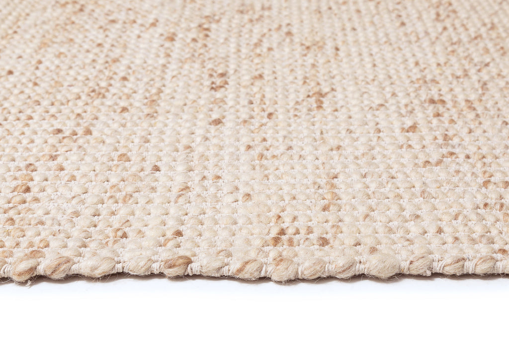 Indya Marbled Cream and Beige Chunky Wool Rug