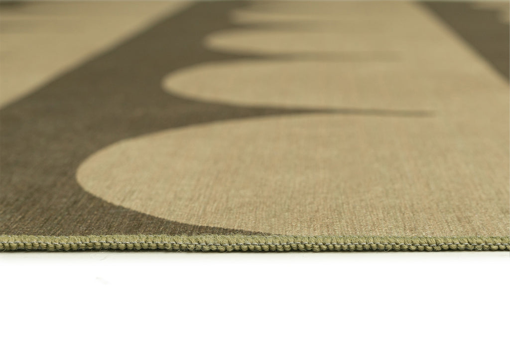 Inez Forest and Sage Arch Stripe Indoor Outdoor Rug