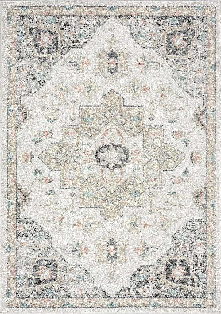 Ingrid Cream Blue And Pink Traditional Floral Rug *NO RETURNS UNLESS FAULTY