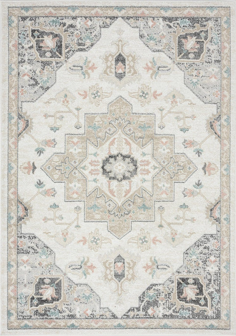Ingrid Cream Blue And Pink Traditional Floral Rug *NO RETURNS UNLESS FAULTY