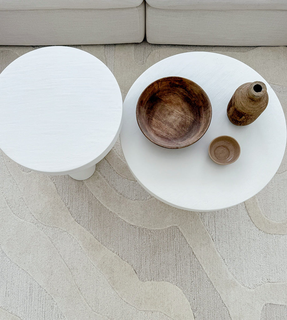 Innaya Neutral Abstract Hand-Tufted Wool Rug