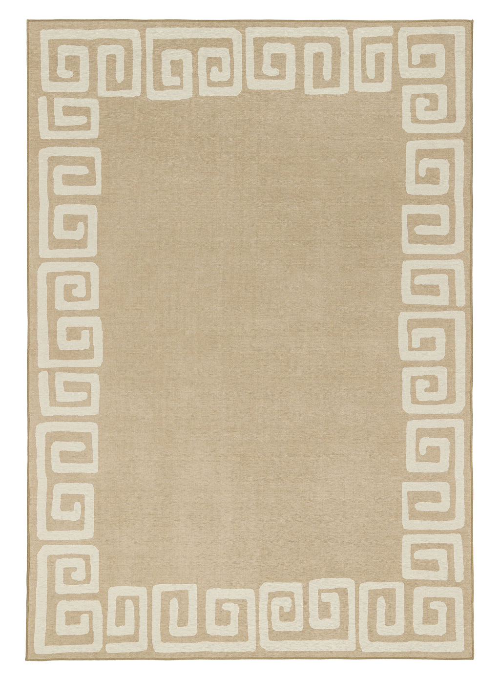 Ione Sandy Beige and Light Oat Geometric Indoor Outdoor Rug