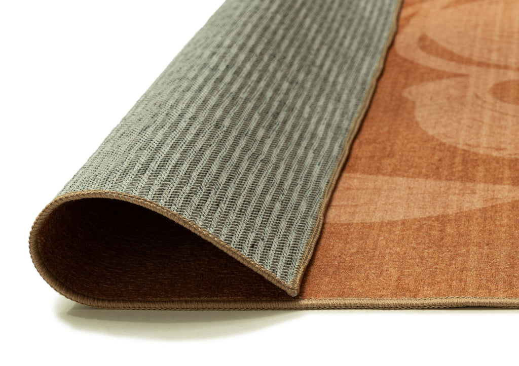 Iras Rust Botanical Washable Rug