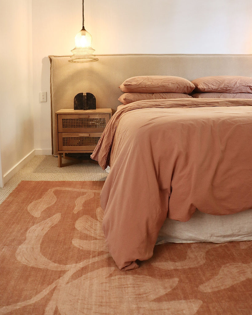 Iras Rust Botanical Washable Rug