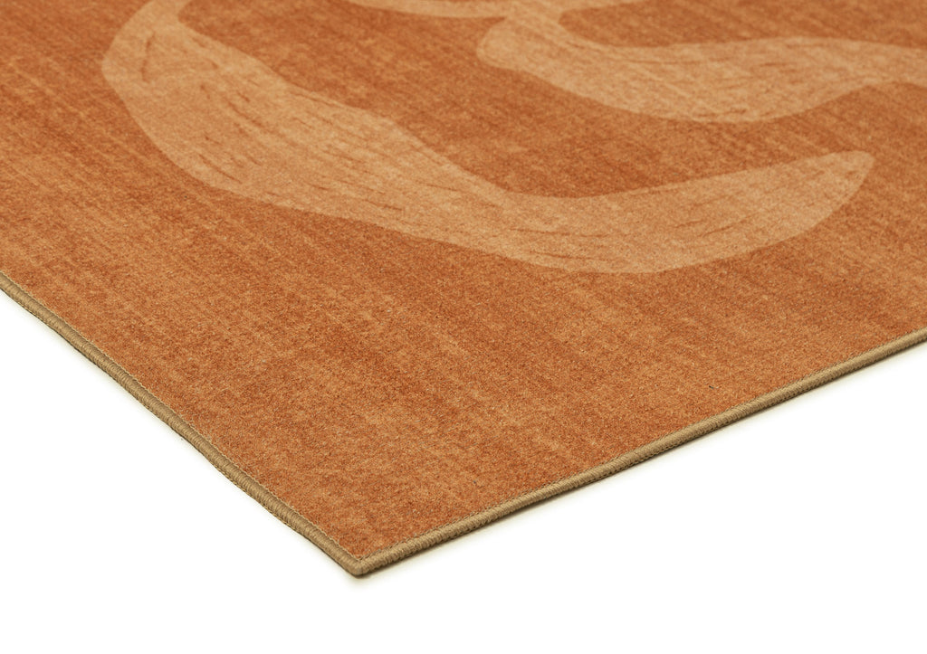 Iras Rust Botanical Washable Rug