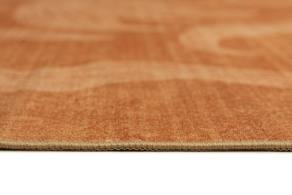 Iras Rust Botanical Washable Rug
