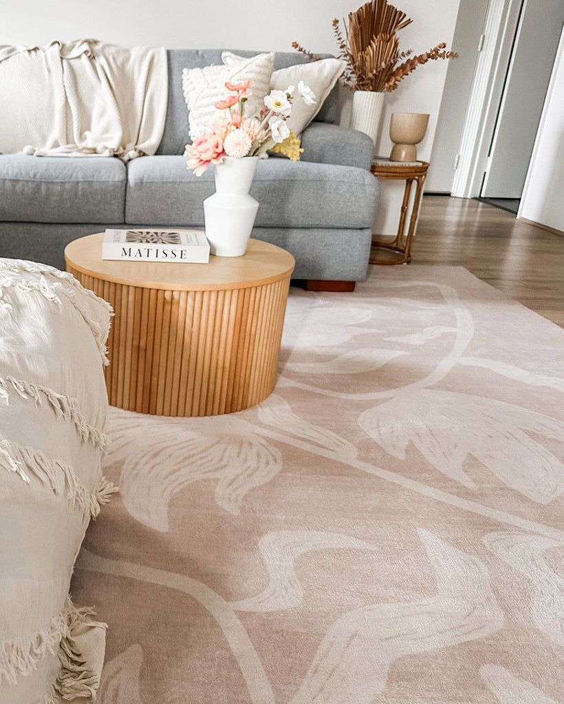 Irene Beige Botanical Washable Rug