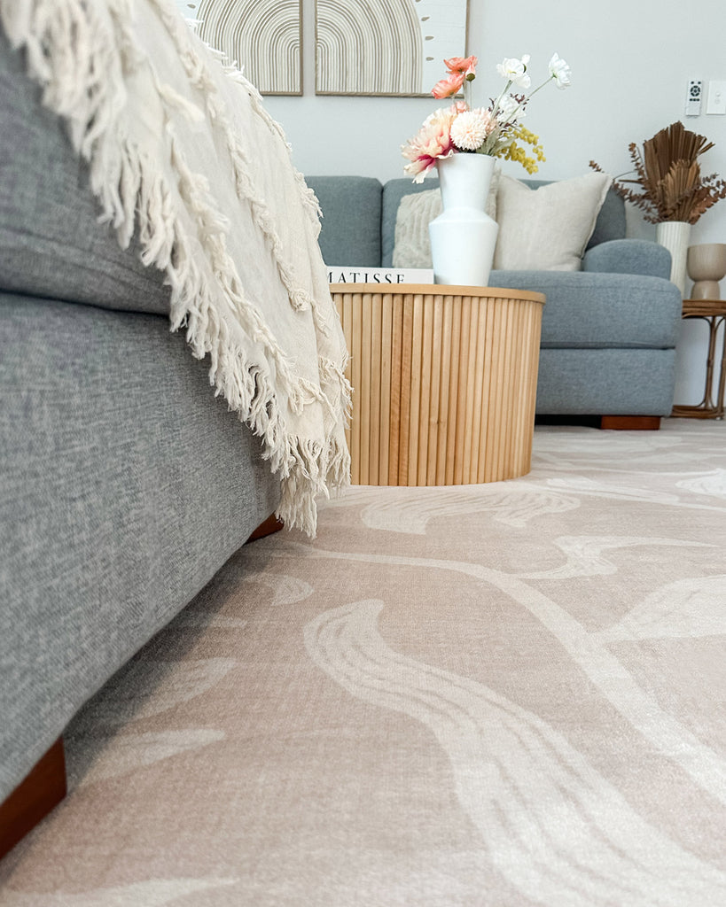 Irene Beige Botanical Washable Rug