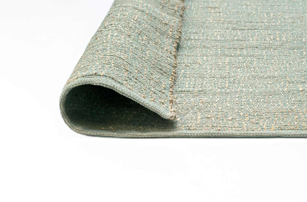 Ishani Green Flatweave Jute and Cotton Rug