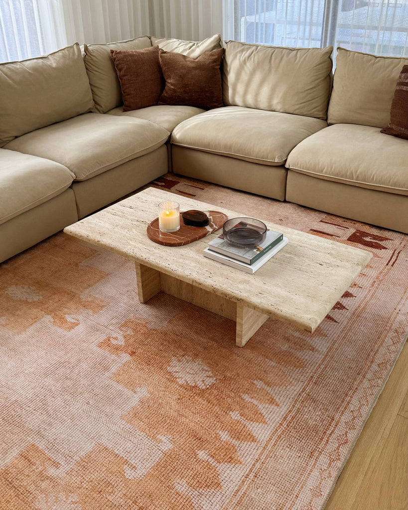 Isola Cream and Rust Tribal Washable Rug