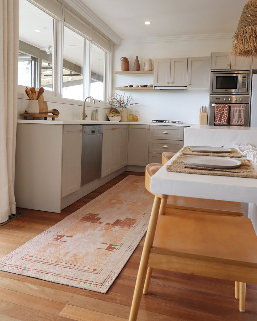 Isola Cream and Rust Tribal Washable Runner Rug