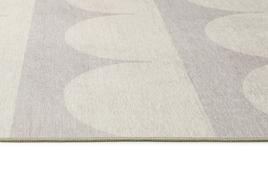 Isolde Beige and Light Grey Arch Stripe Indoor Outdoor Rug