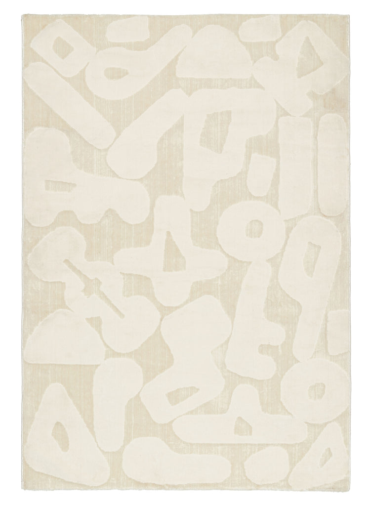Izar Neutral Abstract Washable Rug