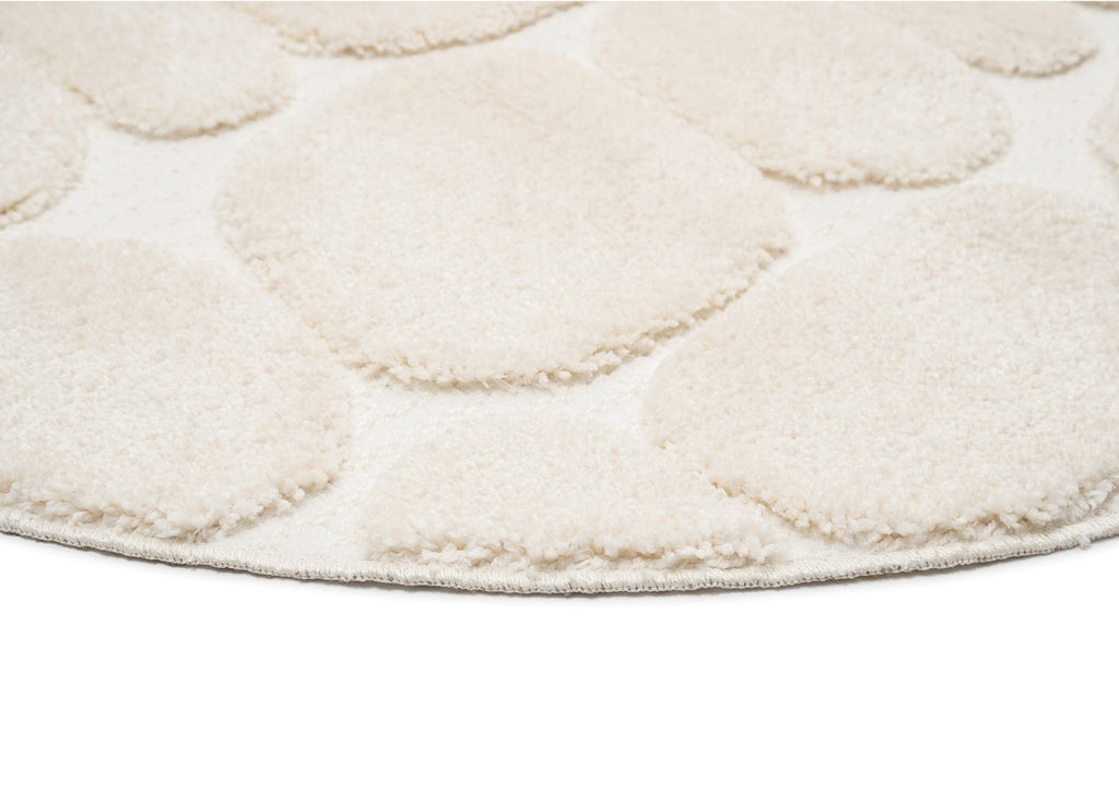 Jacinta Ivory Abstract Round Rug
