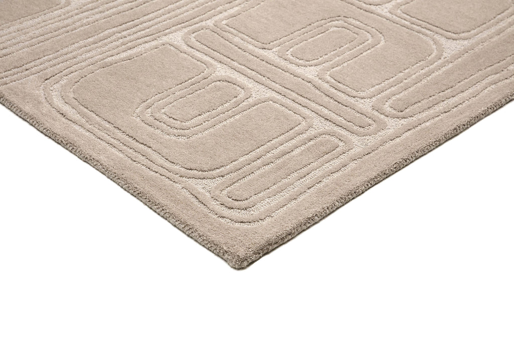 Jafina Beige Abstract Hand-Tufted Rug