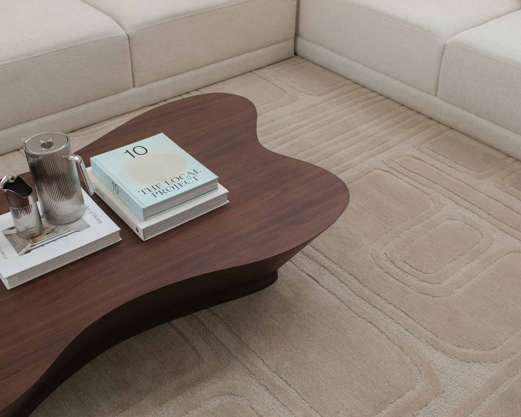 Jafina Beige Abstract Hand-Tufted Rug