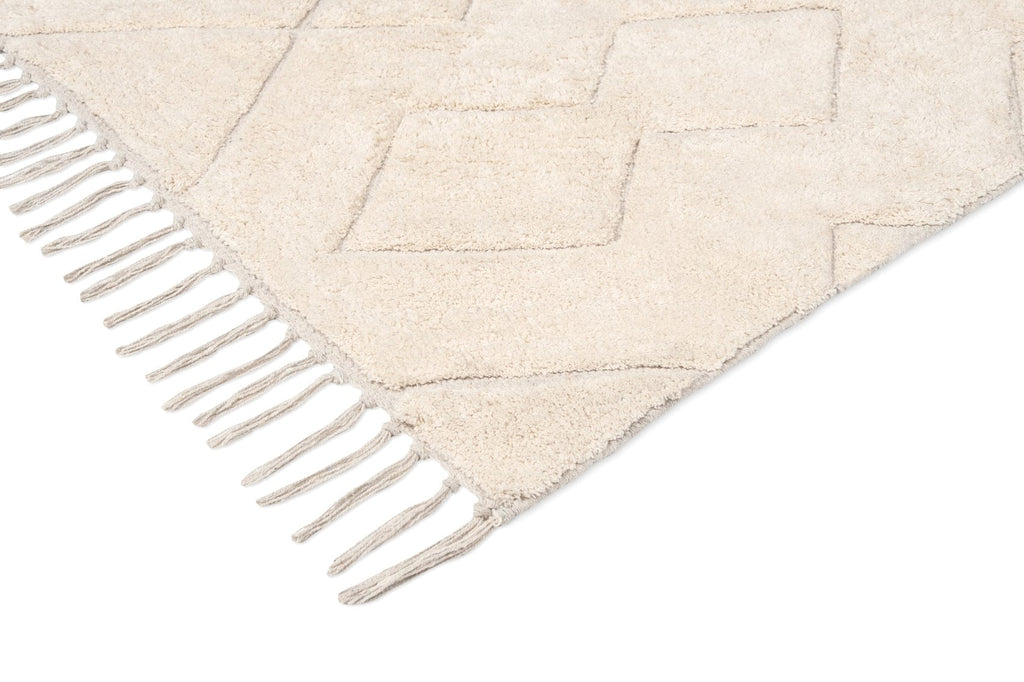 Jahna Cream Beige Diamond Tribal Washable Rug