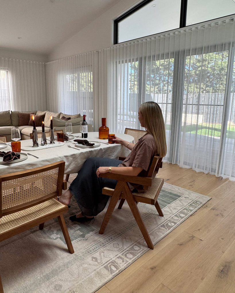 Janella Beige and Green Medallion Washable Rug